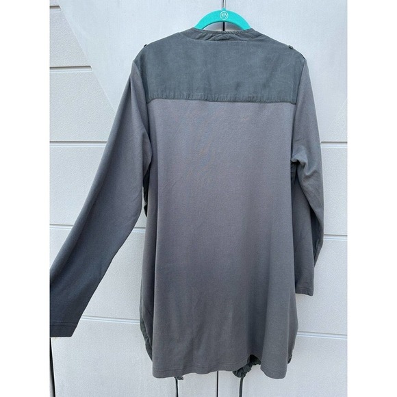 Carolina Belle Montreal Olive Open Front Draped Shackit Duster Jacket Sz 1X - Picture 6 of 11